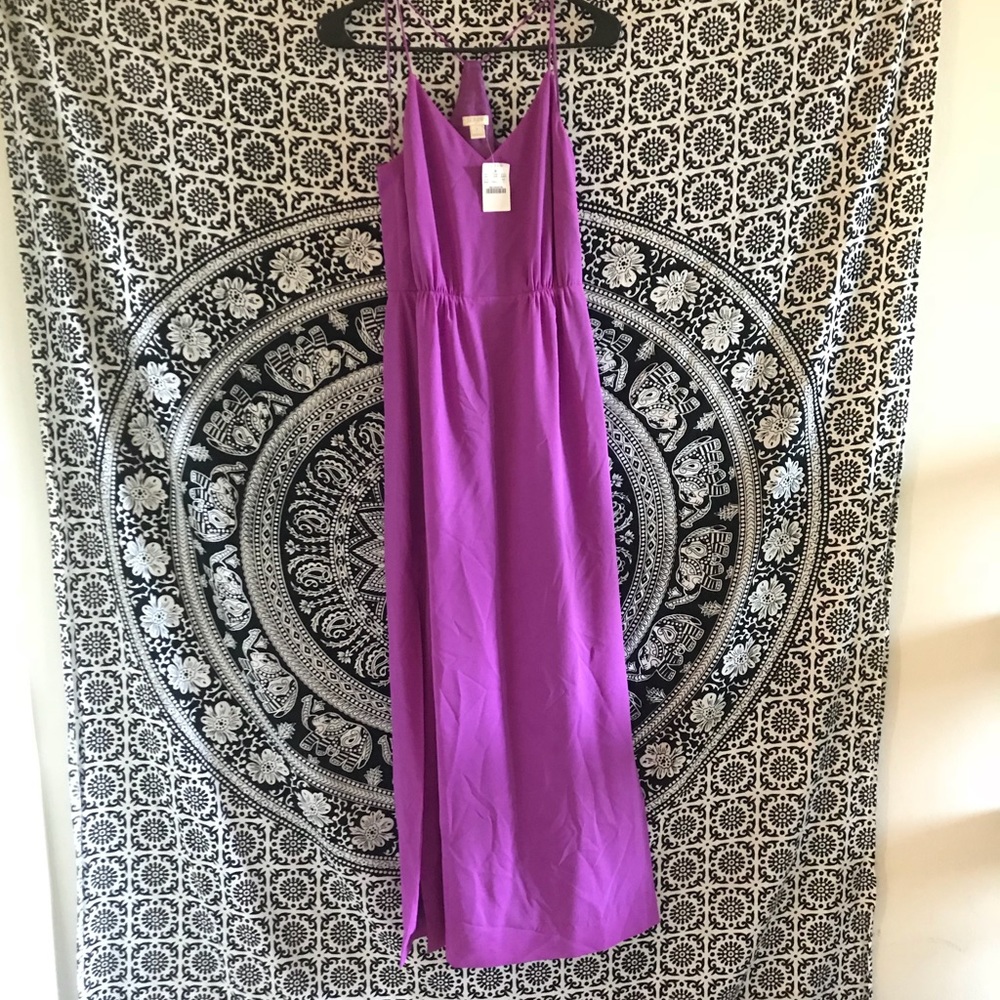 J Crew Magenta Racerback Maxi Dress